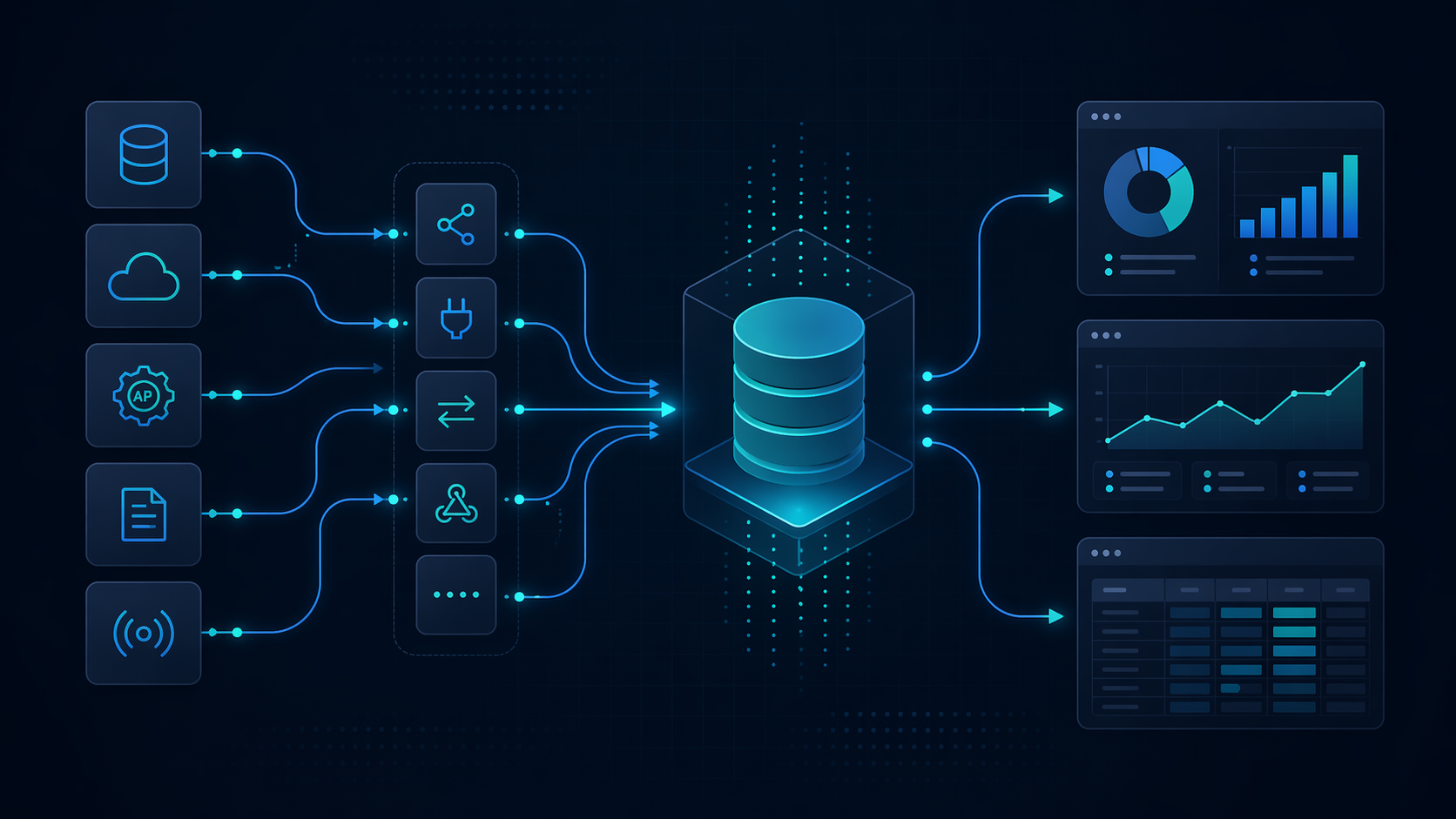 Abstract data pipeline illustration