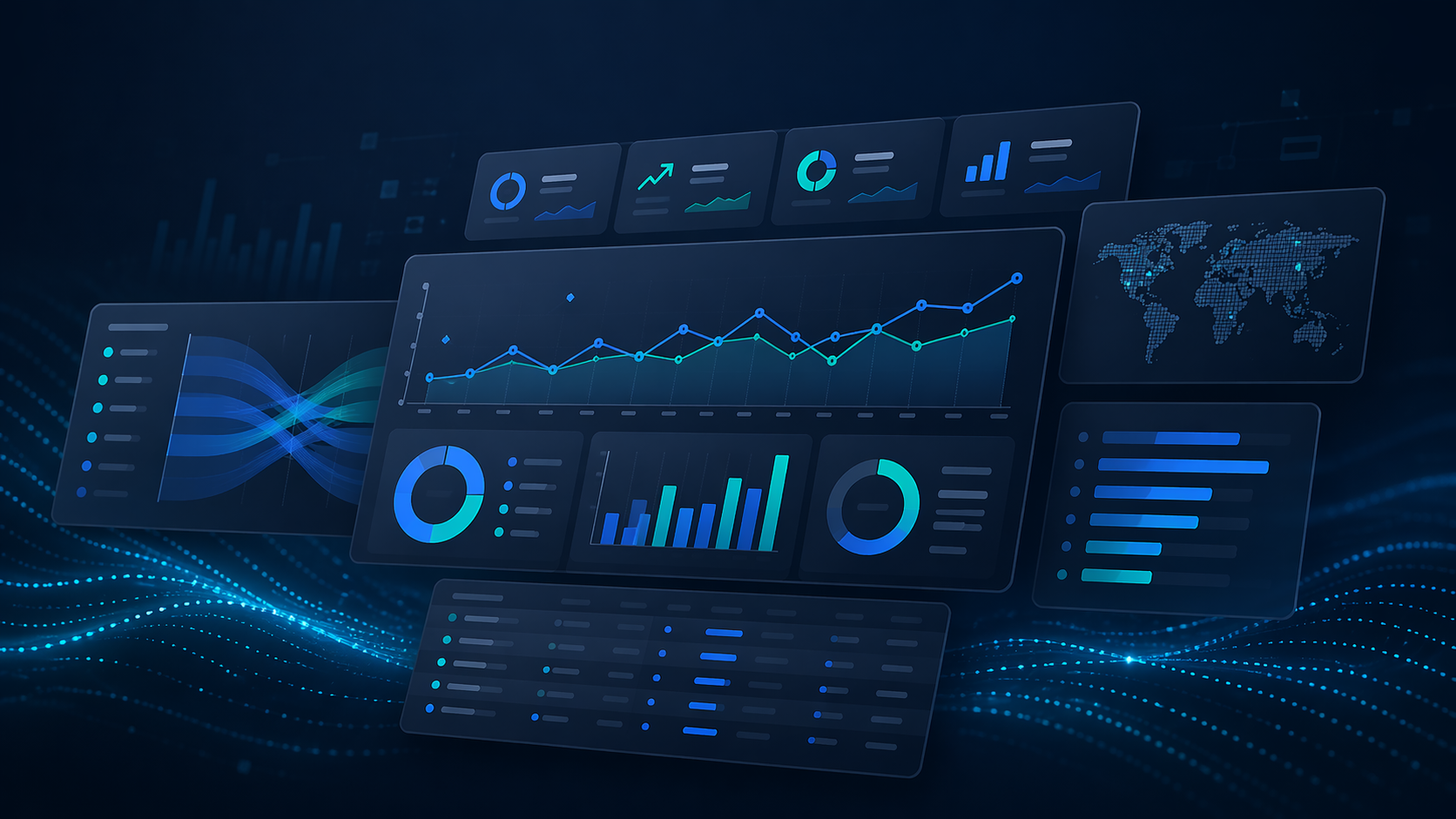 Abstract reporting dashboard illustration